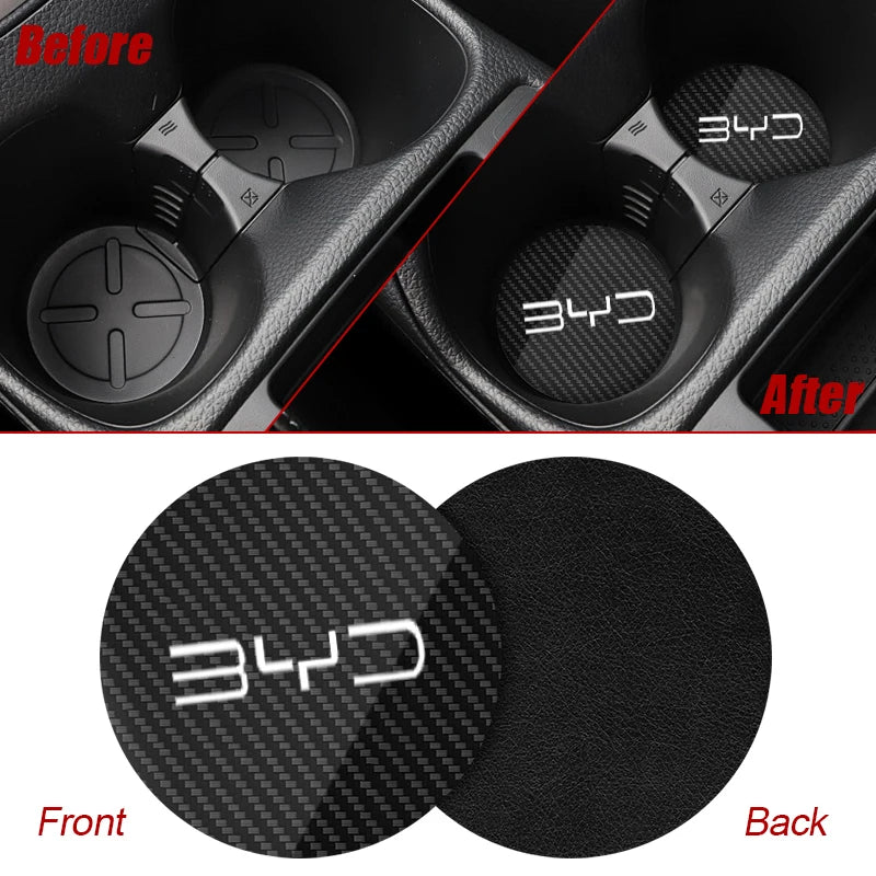 Porta copo antiderrapante 2Pçs para BYD Atto 3 Yuan F3 E6 F0 G3 I3 Plus Ea1 Song Max Tang Dmi 2din Pro E2